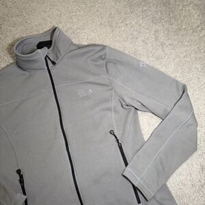 Mountain Hardwear‎ Womens Waffle Thermal Size Medium Gray Full Zip Jacket Hiking